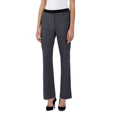 The Collection Grey textured straight leg smart trousers